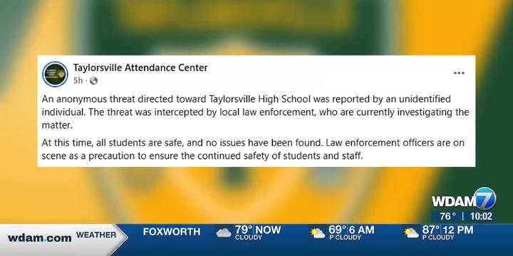 Juvenile arrested after unspecified threat made against Taylorsville High School