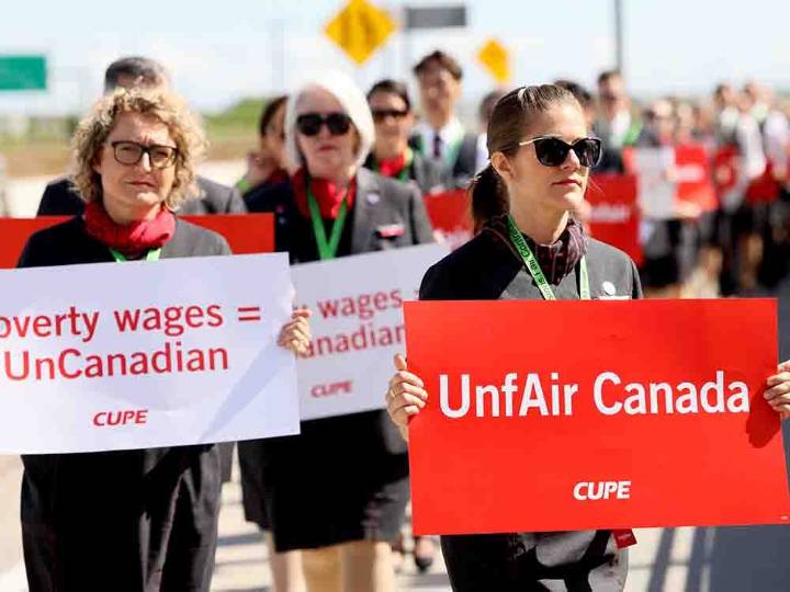 Air Canada flight attendants picket