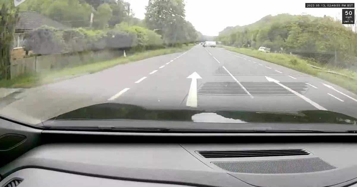 Horrific dashcam footage shows jailed van driver hitting biker before driving off