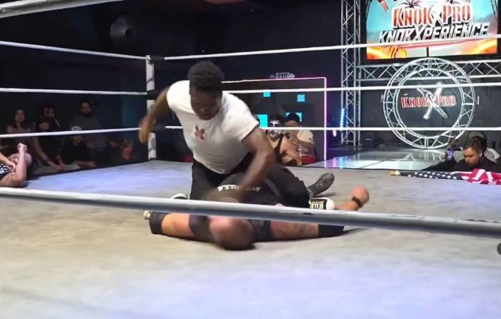 Ring rage! Watch Raja Jackson PUMMEL Syko Stu in horrifying video (Video)