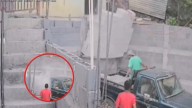 Albañil se salva de milagro de morir aplastado por varios blocks de concreto en Montemorelos, NL