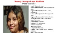 Piden ayuda para dar con el paradero de Naomy de 14 años
