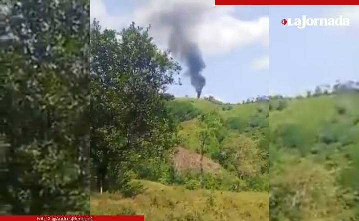 Grupo criminal derriba helicóptero de la policía en Colombia; hay un muerto