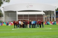 Entregan primera etapa de la Unidad Deportiva de Las Pintas