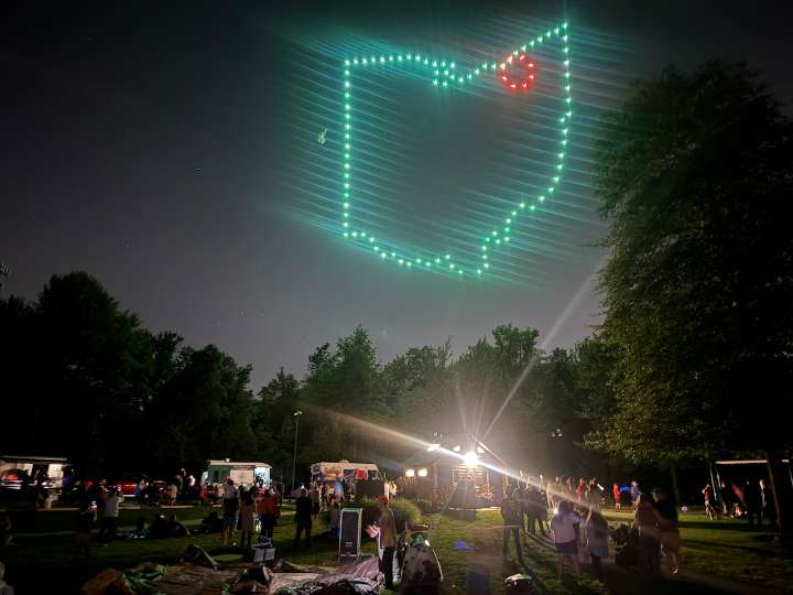 Western theme gives drone light show a new look at Orange’s Party in the Park