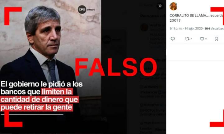 Es falso que el Gobierno instaló un nuevo corralito: no hay restricciones para retirar