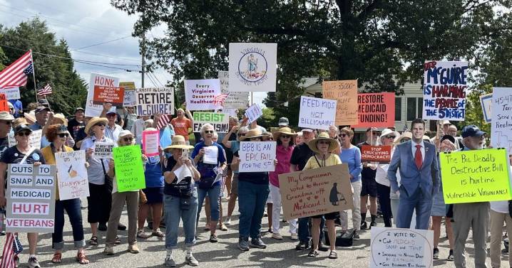 Activists converge on Lynchburg to protest McGuire's support of Trump policies