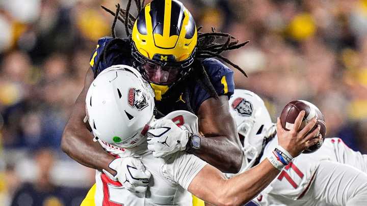 Michigan football denied; no Jaishawn Barham for first half at Oklahoma
