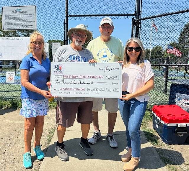Bristol Pickleball Club donates $3,400 to East Bay Food Pantry