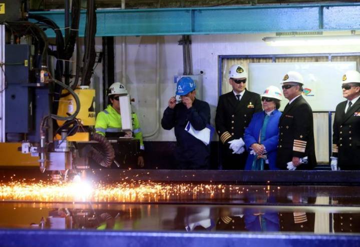 Con corte de plancha comienza segundo buque multipropósito de la Armada de Chile en ASMAR Talcahuano