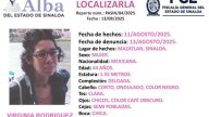 Virginia desapareció desde el lunes en Mazatlán; activan búsqueda