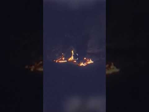 Explosions and Flames Rise After Ukraine Attacks Russian Oil Facility #shorts