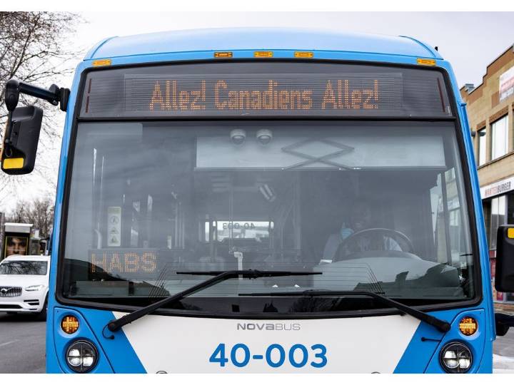 Montreal buses won't be flashing "Go! Habs Go!" slogan any time soon.