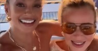 Amanda Holden and Alesha Dixon sizzle in tiny tops on sun