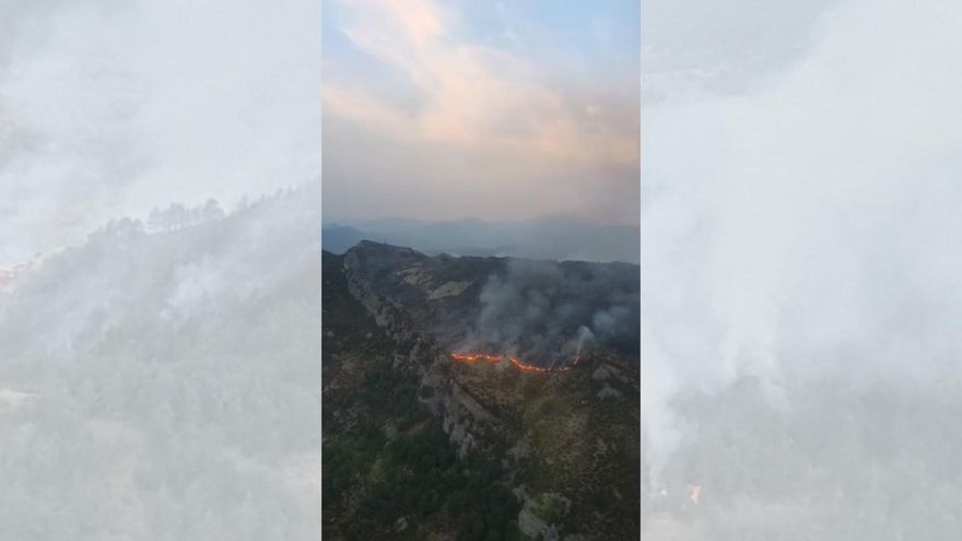 Alarma por un incendio forestal en el Pirineo aragonés