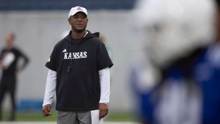 Kansas football defensive coordinator D.K. McDonald discusses progress