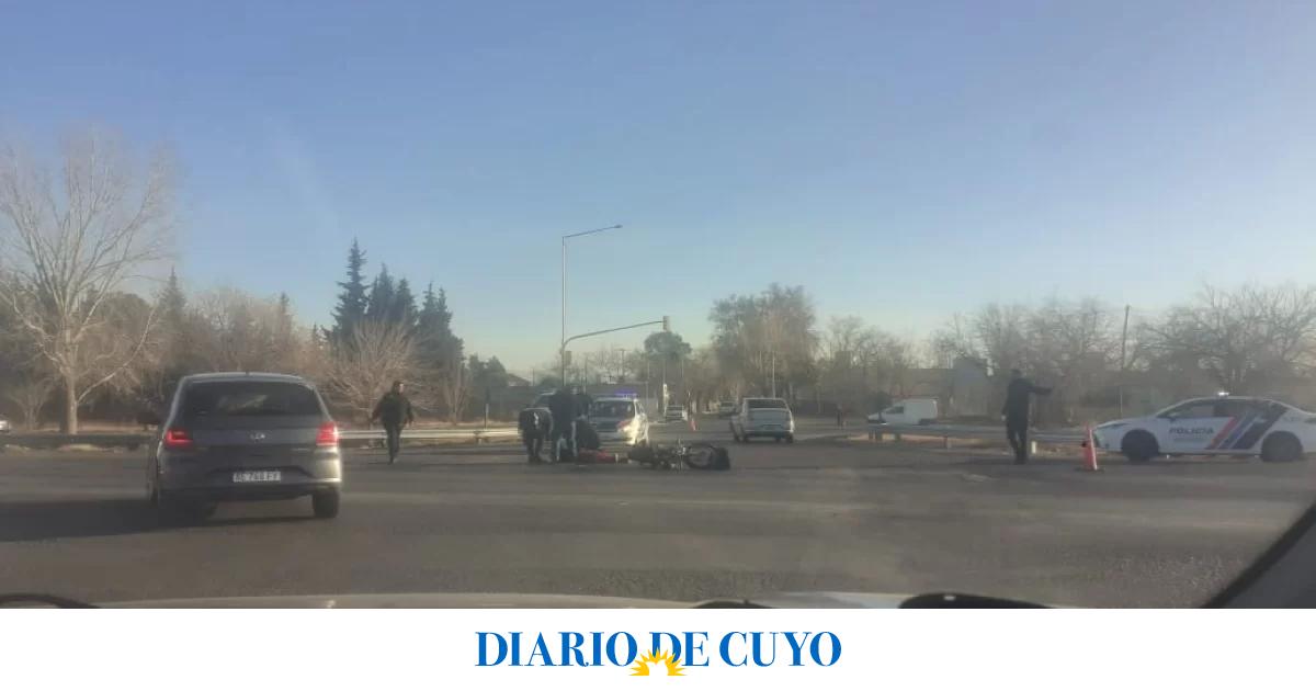 Accidente en Ruta 20 y Gorriti, con un motociclista herido