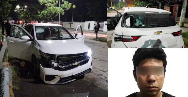 Persecución nocturna en Oaxaca: detienen a motociclista por daños a vehículo particular