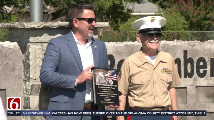 Jenks dedicates state's first Purple Heart Garden to honor military heroes