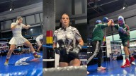 Peleadores de Supernova Strikers muestran sus armas previo a la pelea del domingo