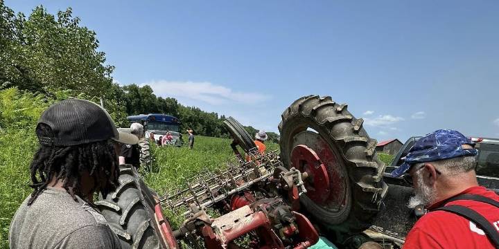 Sunderland Police and Fire rescue farm worker from overturned tractor