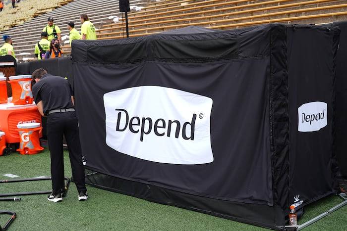 Prime spot: Colorado places sideline bathroom for Deion Sanders, sponsored by Depend undergarment
