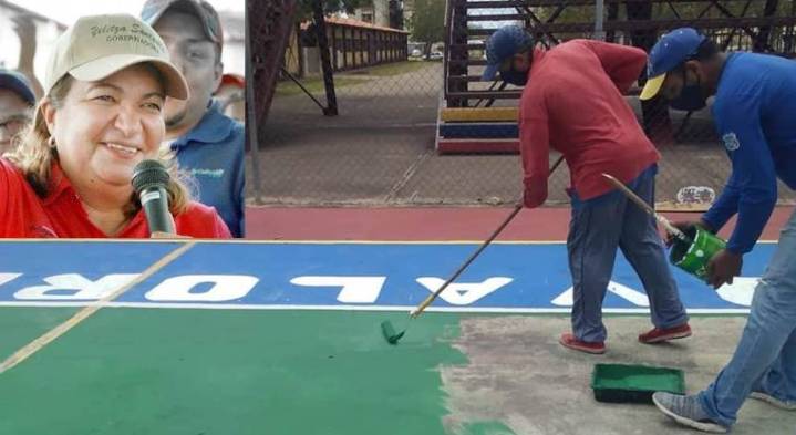 Fondo Nacional Antidrogas y poder popular recuperan cancha deportiva en Monagas