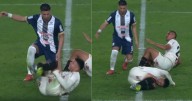 Carlos Zambrano mandó al suelo a Jairo Concha con fuerte falta y se salvó de la roja