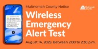 Multnomah County to test emergency alert system Thursday