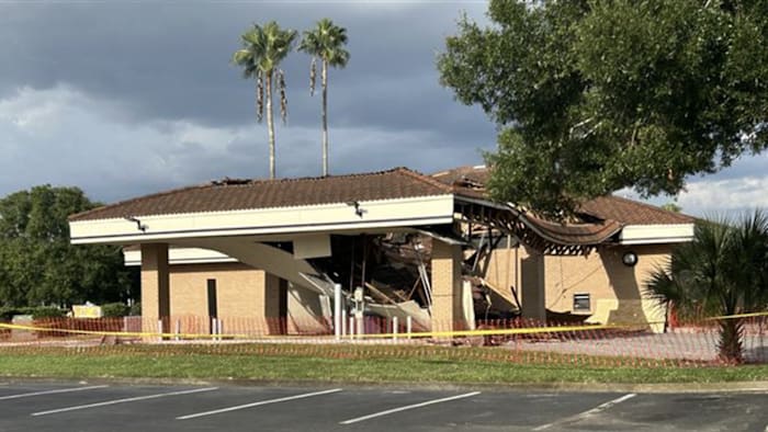 Orange County bank drive-thru roof collapses, no injuries reported