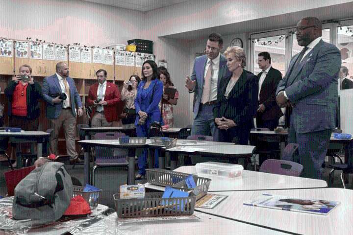 McMahon tours Baton Rouge school, joined by state leaders