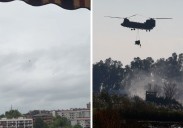 Helicópteros militares neerlandeses sobrevuelan Gipuzkoa rumbo a León