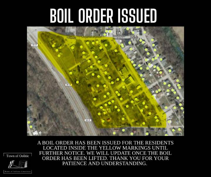 Town of Oolitic issues Boil Order