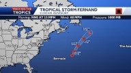 Tropical Storm Fernand continues to churn through the Atlantic