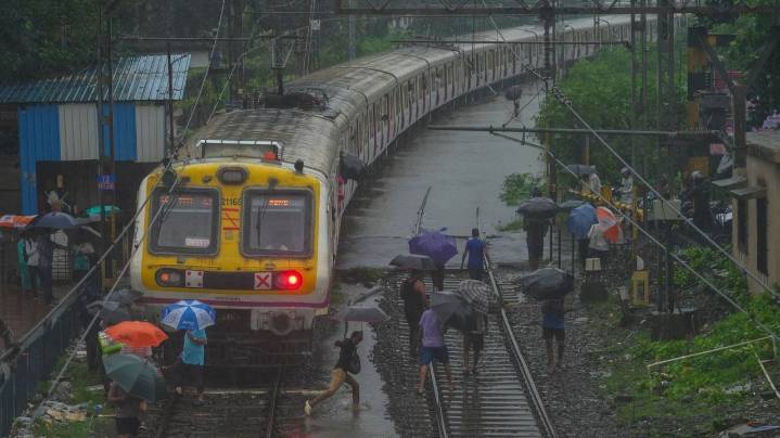 Photo of a stalled commuter train on a submerged track shows Mumbai's frailties during monsoon