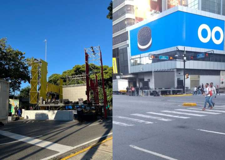 Reportaron la instalación de tarimas en varias calles de Caracas por marcha oficialista