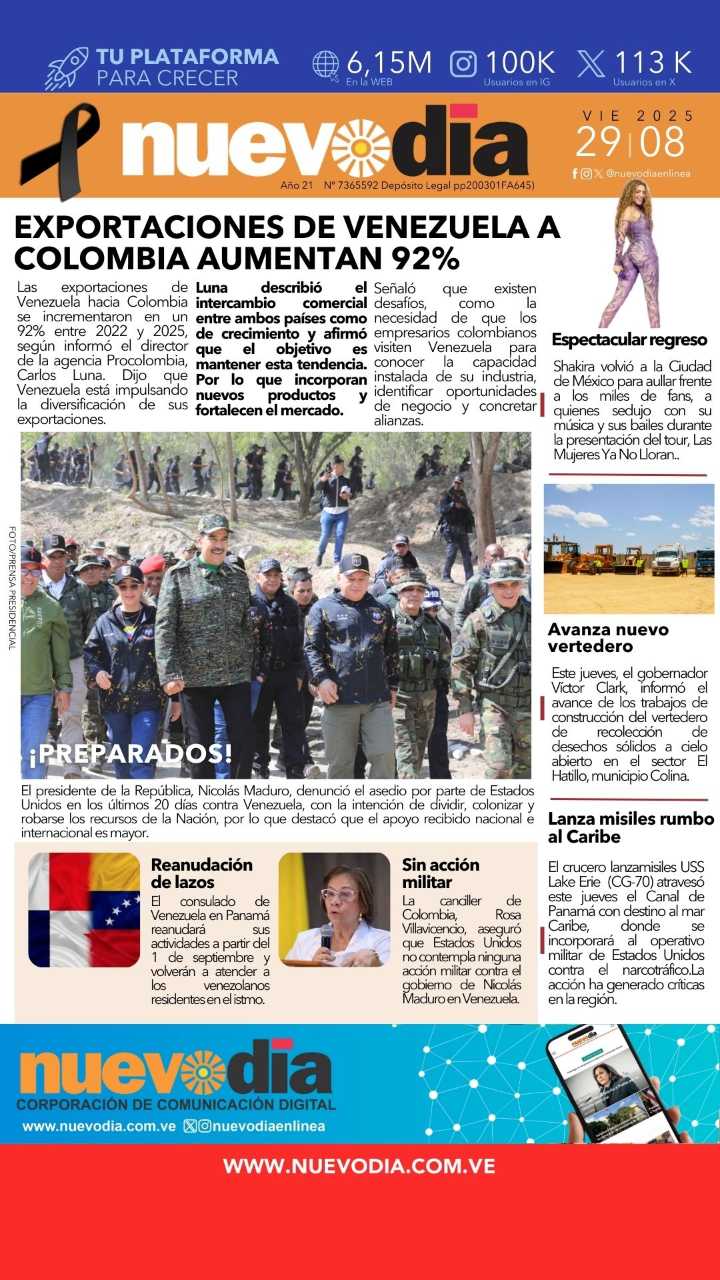 Portada del 29 de agosto de 2025