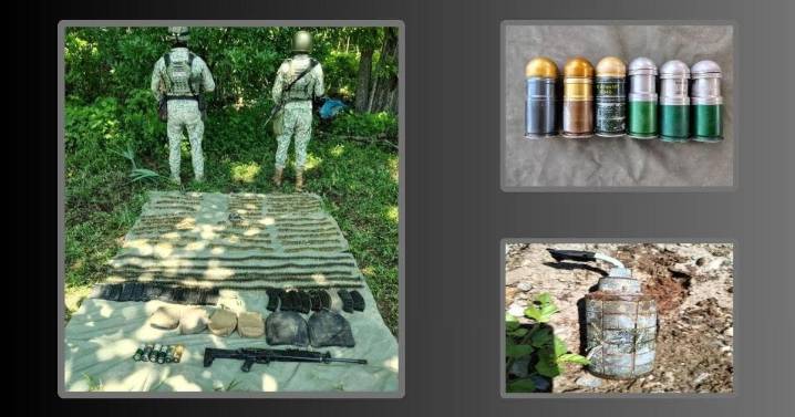 Aseguran armamento y explosivos en San Ignacio, Sinaloa