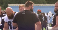 Fresh off surgery, Landon Dickerson serves beers at Eagles