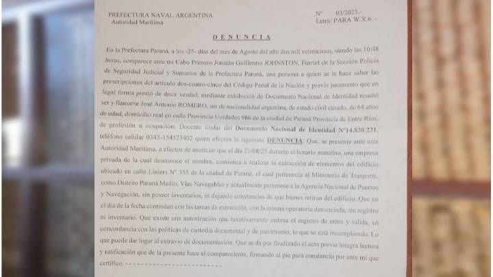 "Sin inventario ni registro": detalles de la denuncia por la pérdida de documentación de Vías Navegables