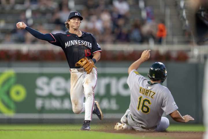 Shea Langeliers extends homer tear, lifts A's over Twins in 10
