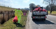 Council clean-up crews bagged more than five tonnes of litter on rural roads