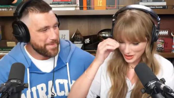 Taylor Swift breaks down in tears just minutes into Travis Kelce's New Heights podcast in emotional scenes
