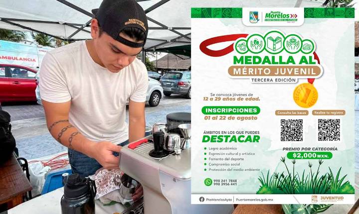 Reciben propuestas de aspirantes a la medalla al mérito juvenil «Puerto Morelos 2025»
