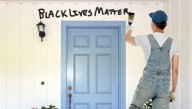 Kenosha Residents Paint Their Doorposts With 'Black Lives Matter' In Preparation For Verdict