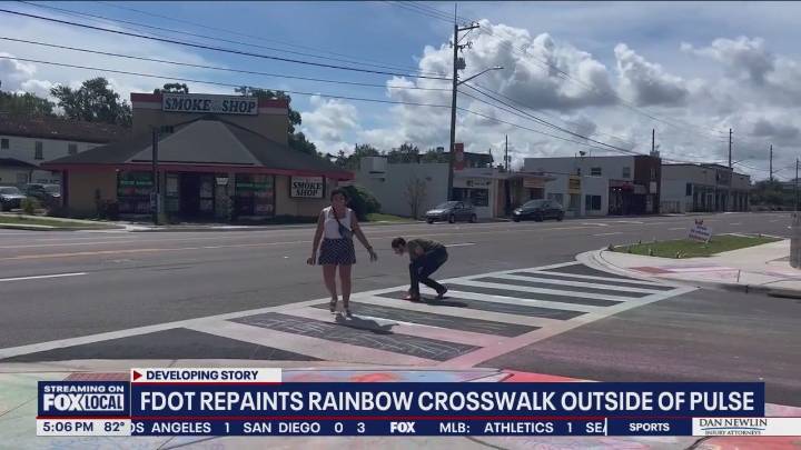 Orlando Pulse crosswalk painted black overnight