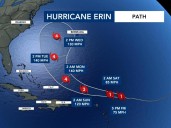 Hurricane Erin strengthens, tracking through mid