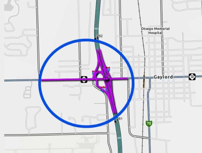 I-75/M-32 diverging diamond interchange planned in Gaylord