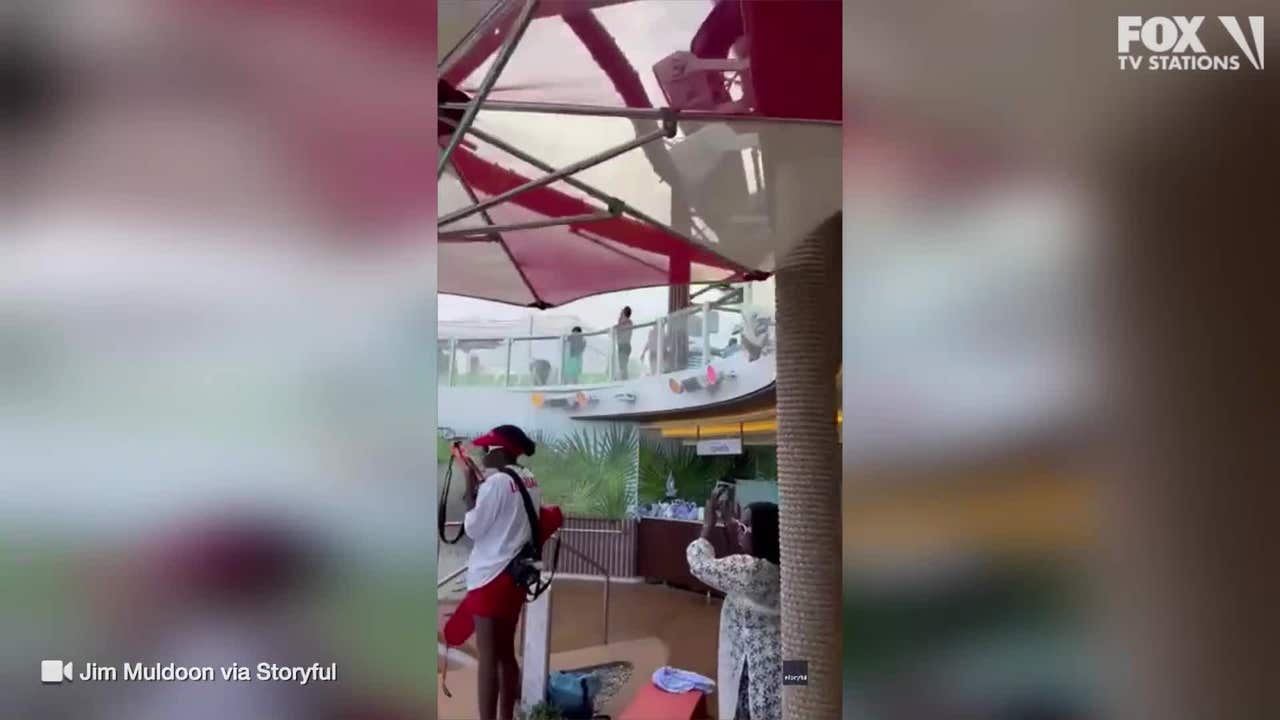 Royal Caribbean passengers scream as glass panel breaks off cruise ship water slide