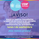 Pausarán actividades centros comunitarios y CEDEFAM por mantenimiento